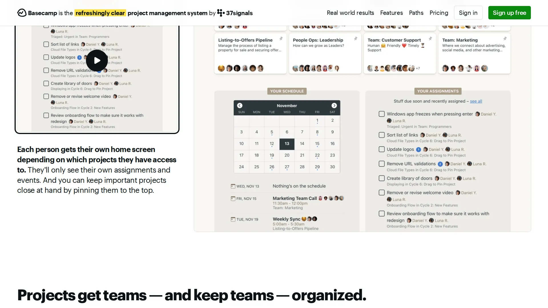 Stack of basecamp.com