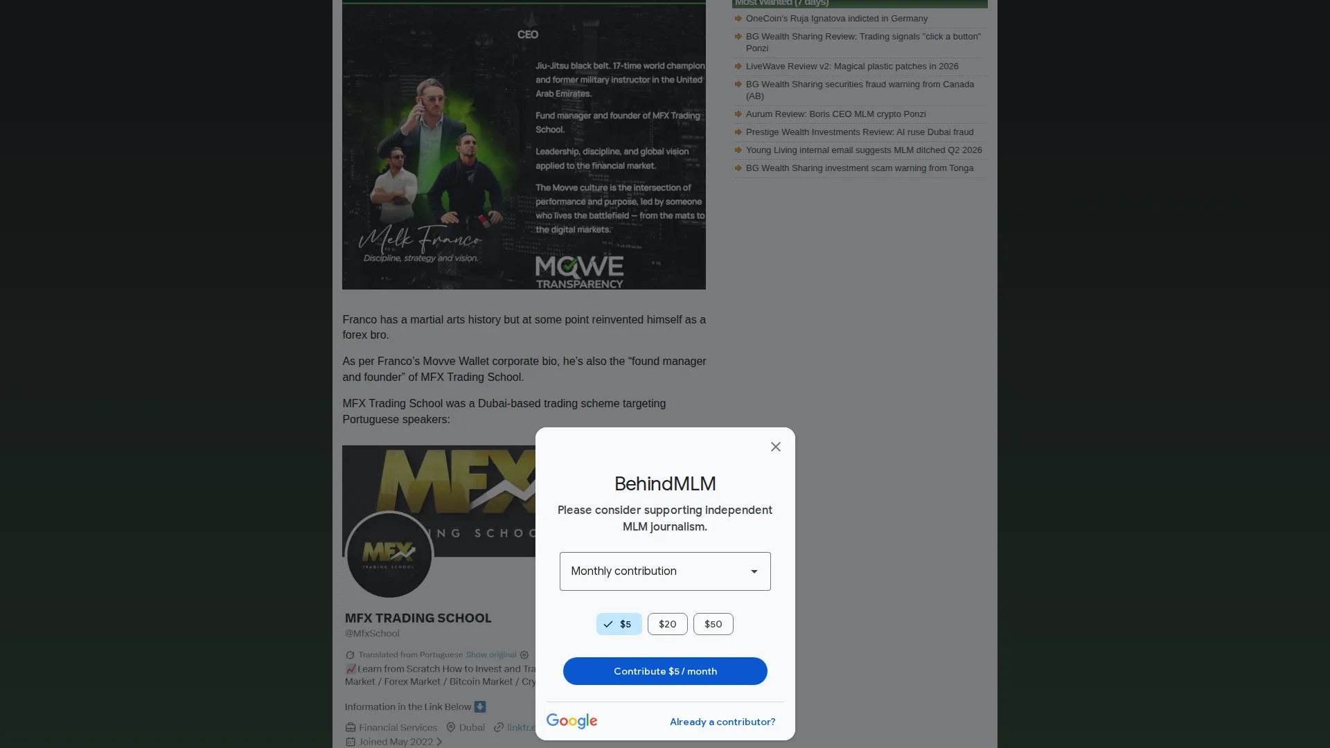 Stack of behindmlm.com