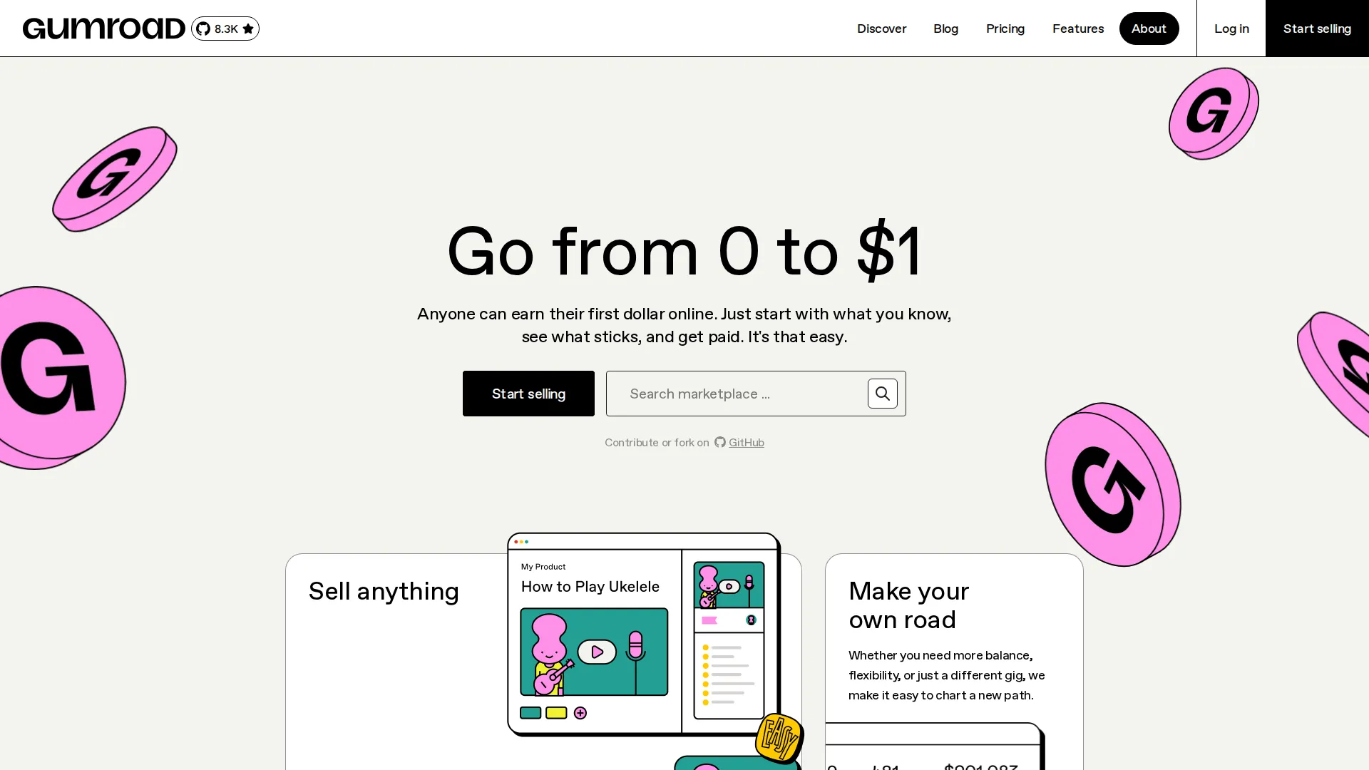 Stack of gumroad.com