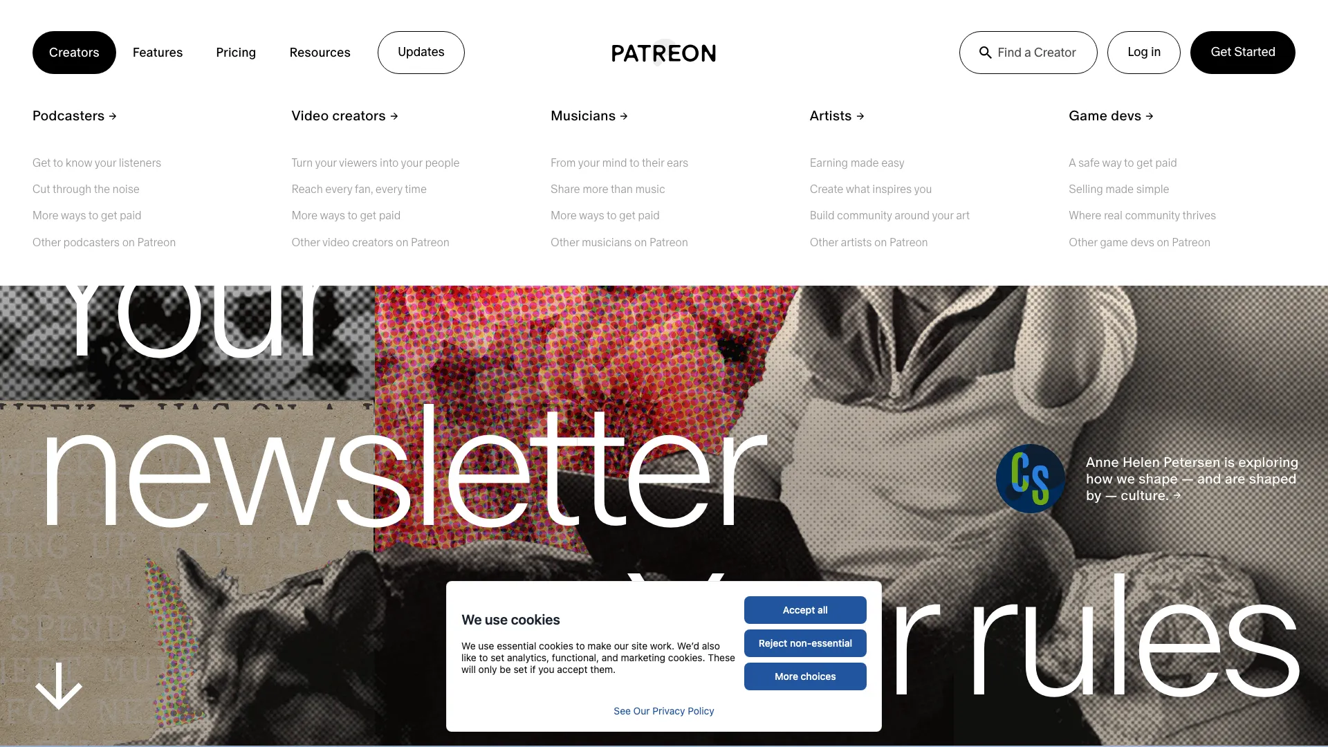 Stack of patreon.com