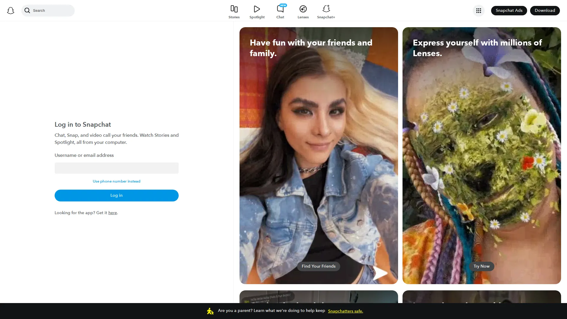 Stack of snapchat.com